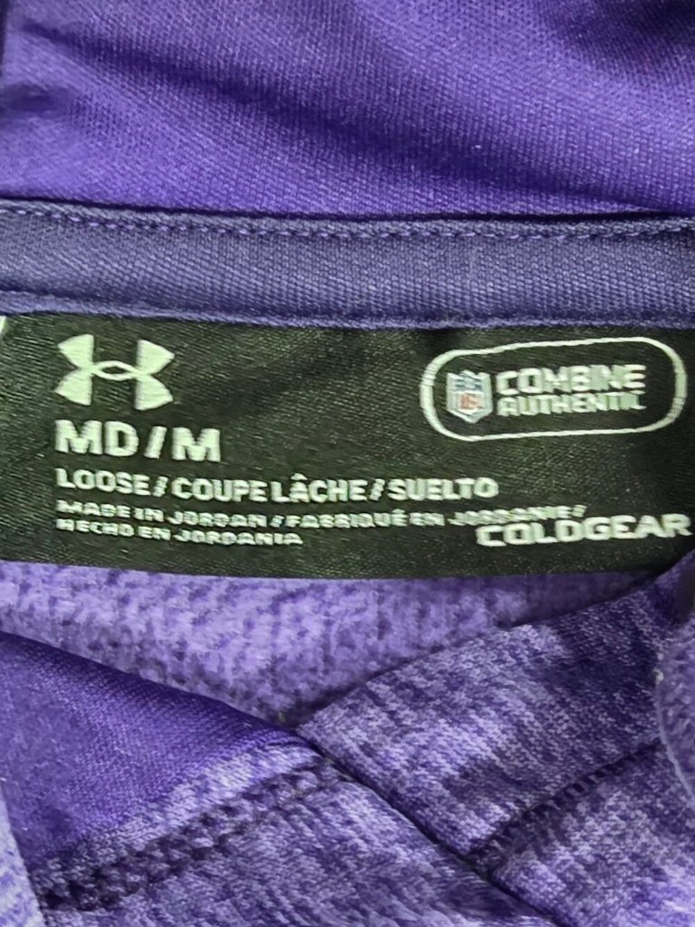 Under Armour Combine Authentic Size Medium Minnesota Vikings Hoodie Sweatshirt - Picture 3 of 6